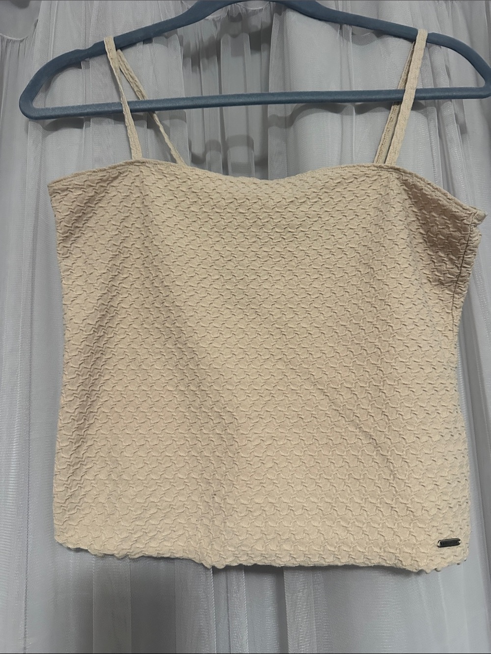 Hollister Cream Textured Spaghetti Strap Camisole